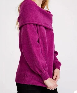 FREE PEOPLE Maglione donna Lg eco spiaggia misto lana pullover collo cappuccio LEGGI - Foto 1 di 14
