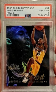 1996 Flair Showcase Row 2 - Kobe Bryant #31 Rookie RC - PSA 8 - Picture 1 of 2