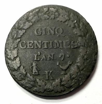 Pièce 5 Centimes An 7 K France 🇫🇷 Napoléon I REF84078 - Photo 1/2
