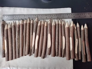 24PC Natural Wooden Pencils - Handmade 6.5" Rustic Branch DIY Ready Twig Pencils - Picture 1 of 4