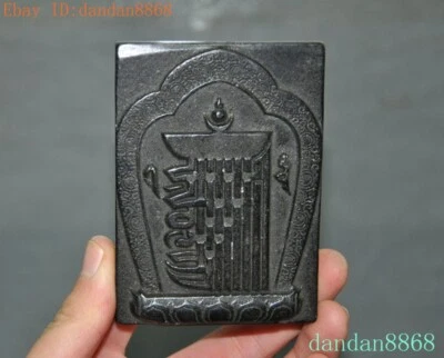 Antiguo Budismo Tibetano Meteorito Hierro Thangka Pared Colgante Amuleto Colgante Estatua Foto 1 de 4