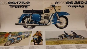 DDR MZ ES 175-250/2 TROPHY WERBE/ REKLAME/ FALT - PROSPEKT VINTAGE OSTALGIE - Bild 1 von 9
