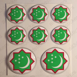 Turkmenistan Air Force Stickers Roundel Cockade 3D Adhesive Flag Resin Domed - Picture 1 of 1