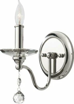 Feiss WB1606PN Wall Sconce Candle Lighting, Chrome, 1-Light (6"W x 11"H) 60watts - Image 1 of 4