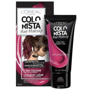 3x L'Oreal Colorista Hair Makeup 1 Day Colour Highlights 30ml Raspberry Brunette - Picture 1 of 2