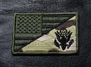 USA ARMY EAGLE LOGO USA FLAG EMBROIDERED TACTICAL 3 INCH ARMY HOOK PATCH - Picture 1 of 1