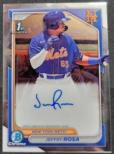 JEFFRY ROSA 2024 BOWMAN CHROME 1ST BOWMAN BASE AUTO NEW YORK METS CPA-JRO (1) - Picture 1 of 2