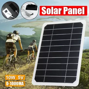 Banco de energía de panel solar 5W/10W 5V cargador de teléfono USB para camping al aire libre - Imagen 1 de 30