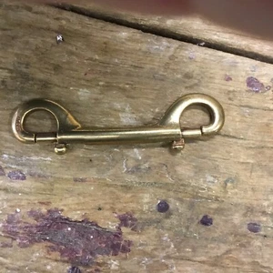Bronze Double Spring Loaded Snap Hook 4 3/4” Italy  - Picture 1 of 3