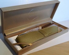 Maranda-Ti Gold Swarovski Crystal Black Ink Ball Pen Gift For A Man or Woman