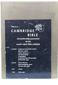 Cambridge Cameo Bibel 75XRL mit Box King James, roter Buchstabe, Französisch Marokko - Bild 1 von 10