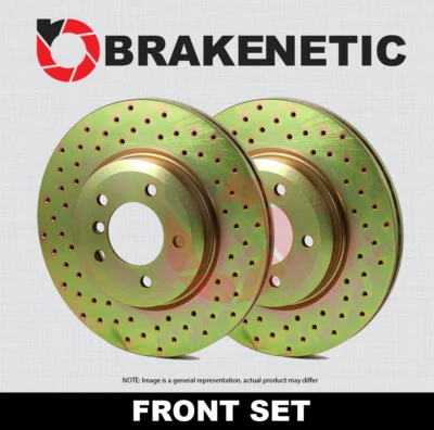 FRONT SET BRAKENETIC Sport Cross Drilled Brake Disc Rotors BNS47012.CD - Изображение 1 из 2