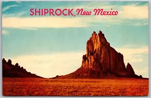 Vtg Shiprock New Mexico Rock Formation 1950s Chrome View Postcard - Picture 1 of 2