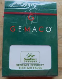 GEMACO *Sealed* SUN CRUZ CASINOS PLAYING CARDS Tech Art Faces Sentinel Security - Imagen 1 de 5