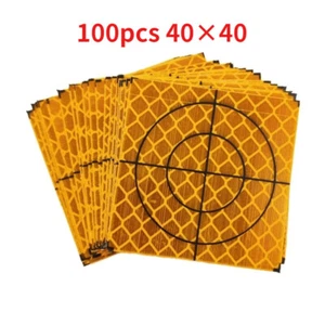 NEW 100PCS YELLOW REFLECTOR SHEET 40X40MM REFLECTIVE TARGET FOR TOTAL STATION - Picture 1 of 8