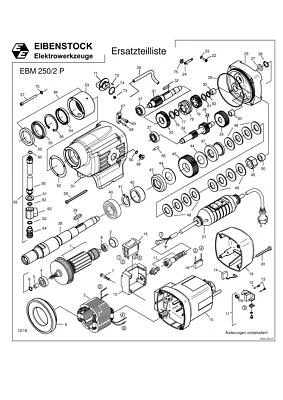 EIBENSTOCK ELEKTROWERKZEUGE Eibenstock Ersatzteile für EBM 250/2 P Bohrmotor