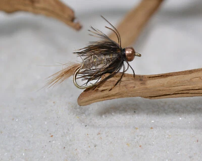 REGION FISHING 12 Flies BH Hares Ear Nymph/Wet Fly - Soft Hackle - Fly Fishing on Mustad Hooks