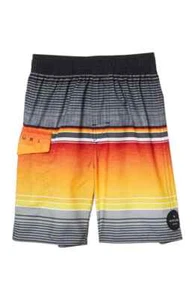 Rip Curl Boy's 5 Board Swim Trunks Shorts Mesh Lined Fadeaway Volley Orange Gray - Picture 1 of 2