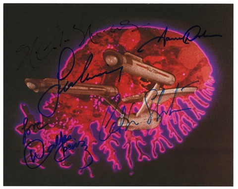 8x10 signed Star Trek Nichelle Nichols William Shatner Leonard Nimoy Doohan COA Cover