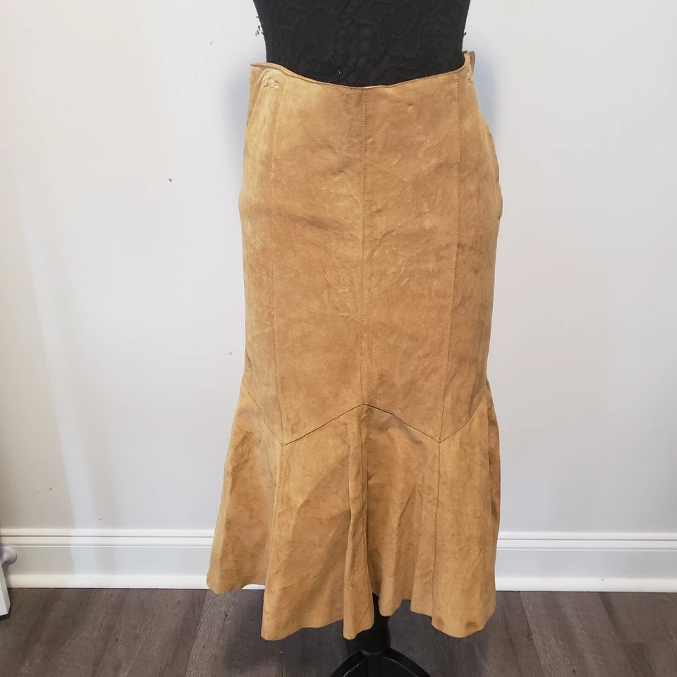 Karen Kane Southwestern aesthetic Suede Leather Flared Skirt Size 10 - Image 1 of 4
