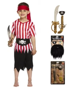 Boys PIRATE COSTUME Child Captain Hook Book Week Fancy Dress Deckhand Outfit - Picture 1 of 19