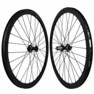 Carbon Cyclo Cross Fahrrad Laufradsatz Drahtreifen Scheibenbremse 23/25mm breit Schlauchreifen - Bild 1 von 10
