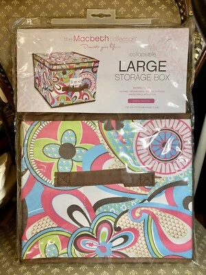 MACBETH COLLAPSIBLE LARGE STORAGE BOX CLOSET COUTURE PAISLEY NEW - Image 1 of 4