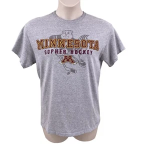 Minnesota Gophers Hockey Unisex Gray Graphic T-shirt Size Medium Short Sleeve - Picture 1 of 10