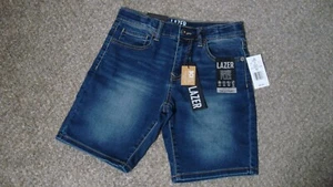 Lazer Brand Blue Faded Skinny Slim Stretch Jean Shorts Comfort Flex Boys Size 12 - Picture 1 of 15