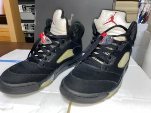 Nike Air Jordan 5 Retro Black 136027-010 US 7.5 UK 6.5 JP 25.5cm - Picture 1 of 9