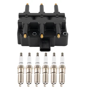 1X Ignition Coil + 6X Spark Plug For Chrysler Dodge Grand Caravan V6 3.3L 01-10 - Picture 1 of 12