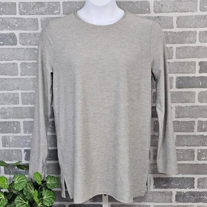 Lands' End Long Sleeve Tunic Top Soft Knit Moisture Wicking Gray Large UPF 50+ - Picture 1 of 10