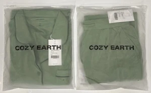 Cozy Earth Women’s Bamboo Stretch Knit Classic Long Sleeve Pajama Set Green S - Picture 1 of 6