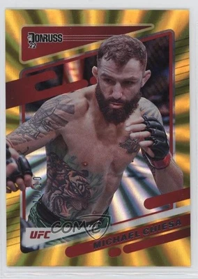 2022 Donruss UFC Holo Gold Laser /10 Michael Chiesa #26 - Image 1 of 2