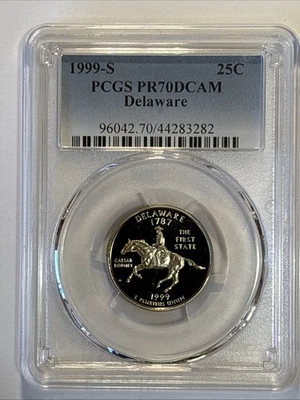 1999-S  Clad Delaware State Quarter PR70DCAM PCGS - Image 1 of 2