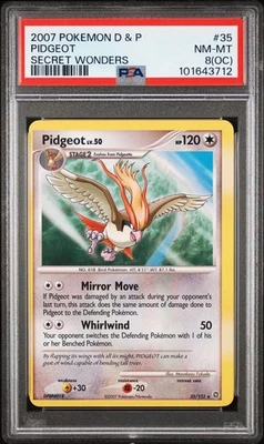 Pidgeot 35/132 Secret Wonders PSA 8 OC ⚫ Off Center Black Dot Error - Image 1 of 2