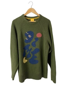 Dime Knit & Sweater Letteran Crew L Acrylic KHK With Pilling Used - Bild 1 von 8