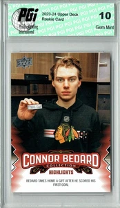 2023 Upper Deck Connor Bedard Collection #21 Scores 1st Goal Rookie Card PGI 10 - Picture 1 of 1