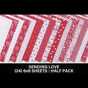 Stampin Up SENDING LOVE Designer Series Paper Hearts - Half Pack (24) 6x6 Sheets - Picture 1 of 1