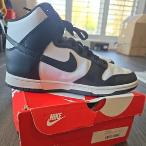 New Nike Dunk Hi Retro Panda Black White DS Size 8.5M, Womens 10, GREAT Cond - Picture 1 of 8