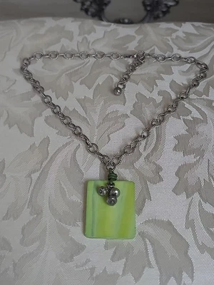 Vintage SILPADA Sterling 925 Green MOP Pendant Necklace   - Image 1 of 4