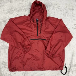 Vintage GAP Jacket Mens XL Red Hooded Anorak Windbreaker Nylon Outdoor Hiking - Picture 1 of 8