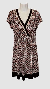 Women’s~STUDIO 1 Petite~Pink & Brown~Geometric Dress~SIZE 14P~EUC~SKU029 - Picture 1 of 10