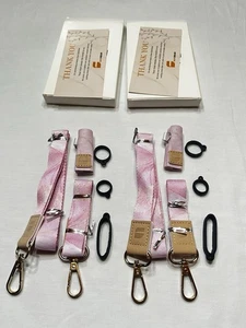 PACK de 2 cordones de moda Safedeluxe con hebilla desmontable cordón de mármol rosa - Imagen 1 de 4