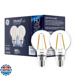 GE Reveal LED Light Bulbs, 40 Watt, A15 Ceiling Fan Bulbs, Clear, Small Base - Picture 1 of 5