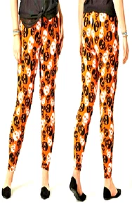 Women Juniors Halloween Skull Head Leggings Medium Juniors Joe Boxer New NWT - Picture 1 of 1