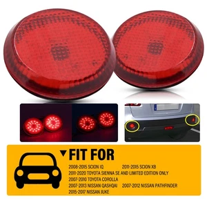For Toyota Sienna SE Black Lens LED Rear Bumper Reflector Tail Brake Stop Lights - Picture 1 of 14