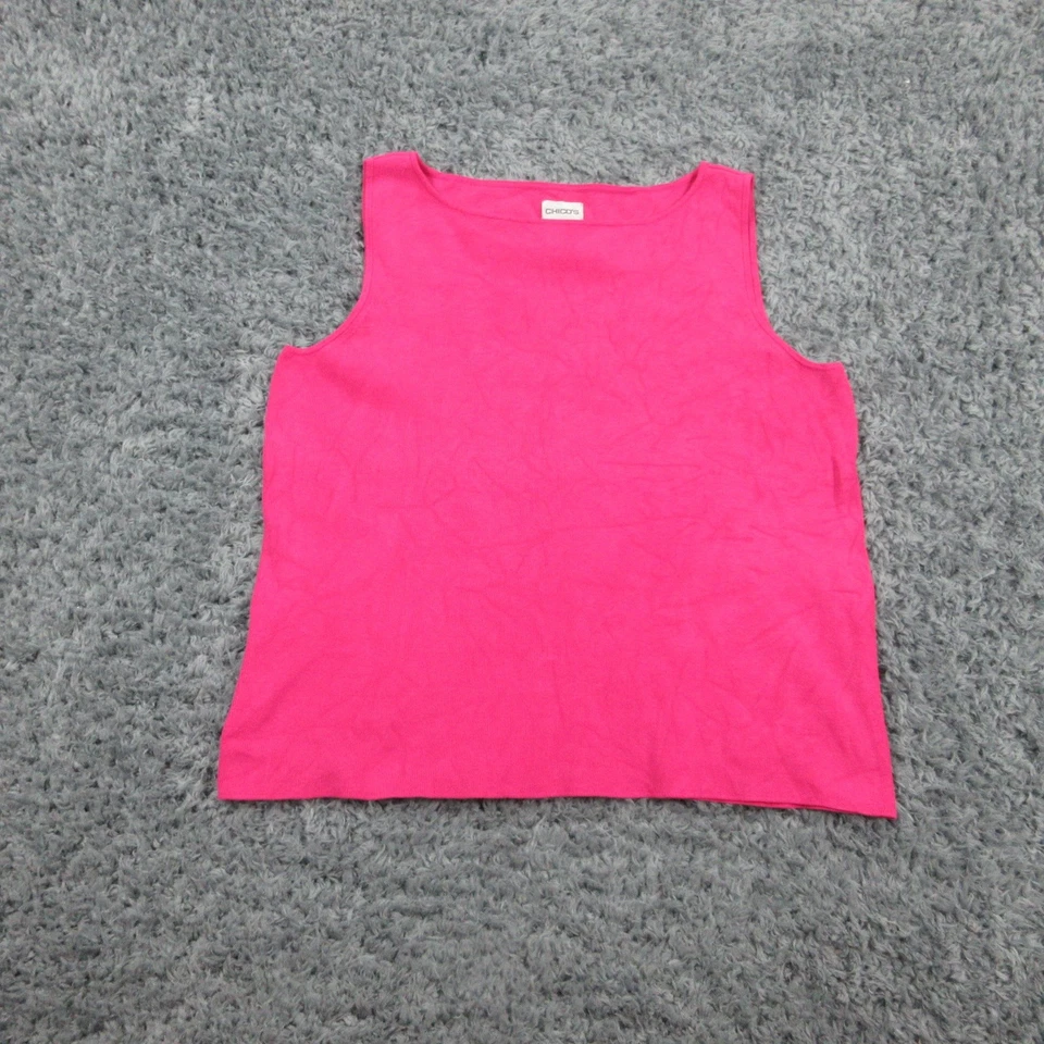 Chicos Майка женщин размер 3 розовый без рукавов вязаный шелковая смесь пуловер повседневный - Изображение 1 из 4