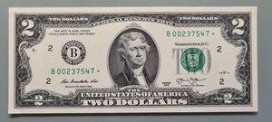 2013 Two Dollar Federal Reserve Note $2 STAR NOTE Uncirculated #96430 - Picture 1 of 2