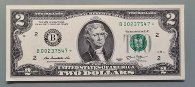 2013 Two Dollar Federal Reserve Note $2 STAR NOTE Uncirculated #96430 - Image 1 of 2